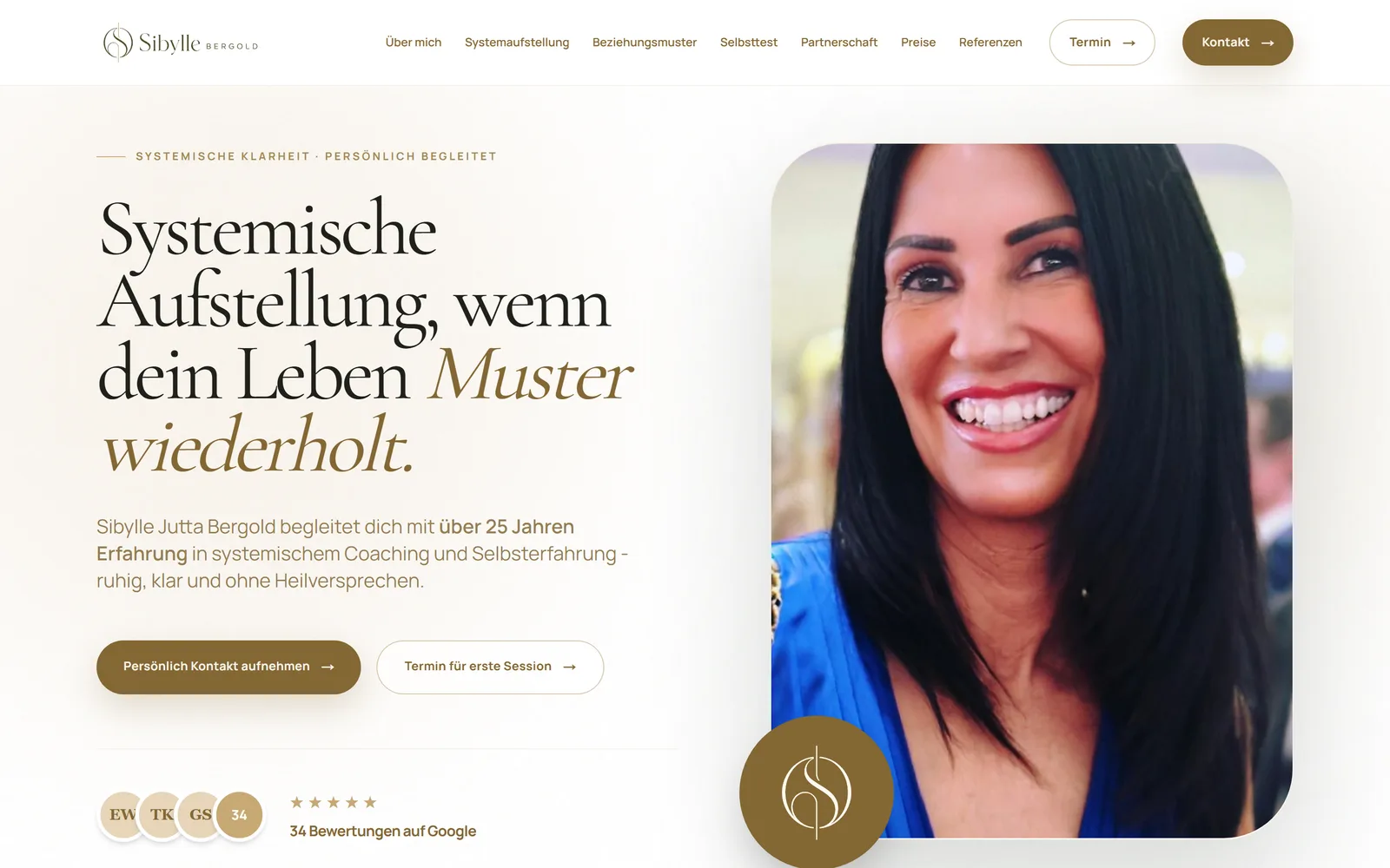 Startseite von Sibylle Bergold — Systemische Aufstellung · Coaching